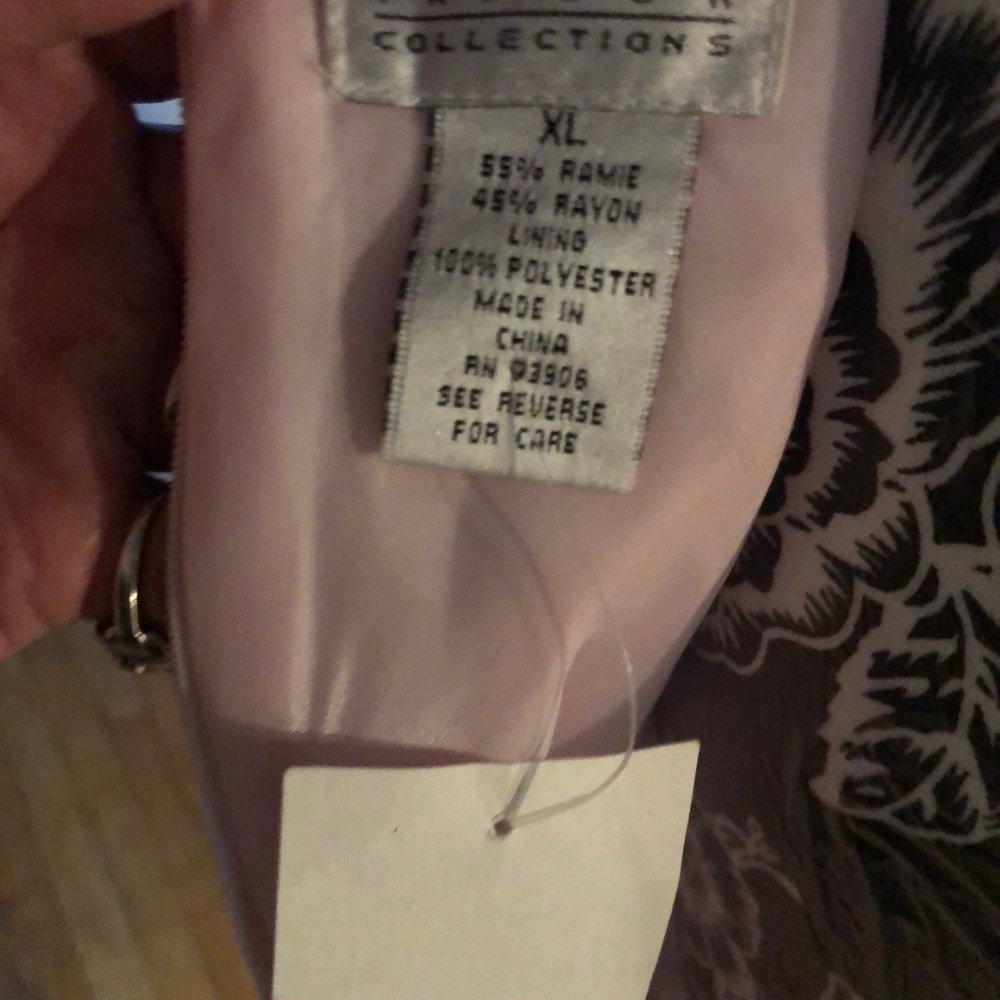 Sherry Taylor size XL pink v-neck sleeveless dress linen like bias cut - Picture 7 of 10